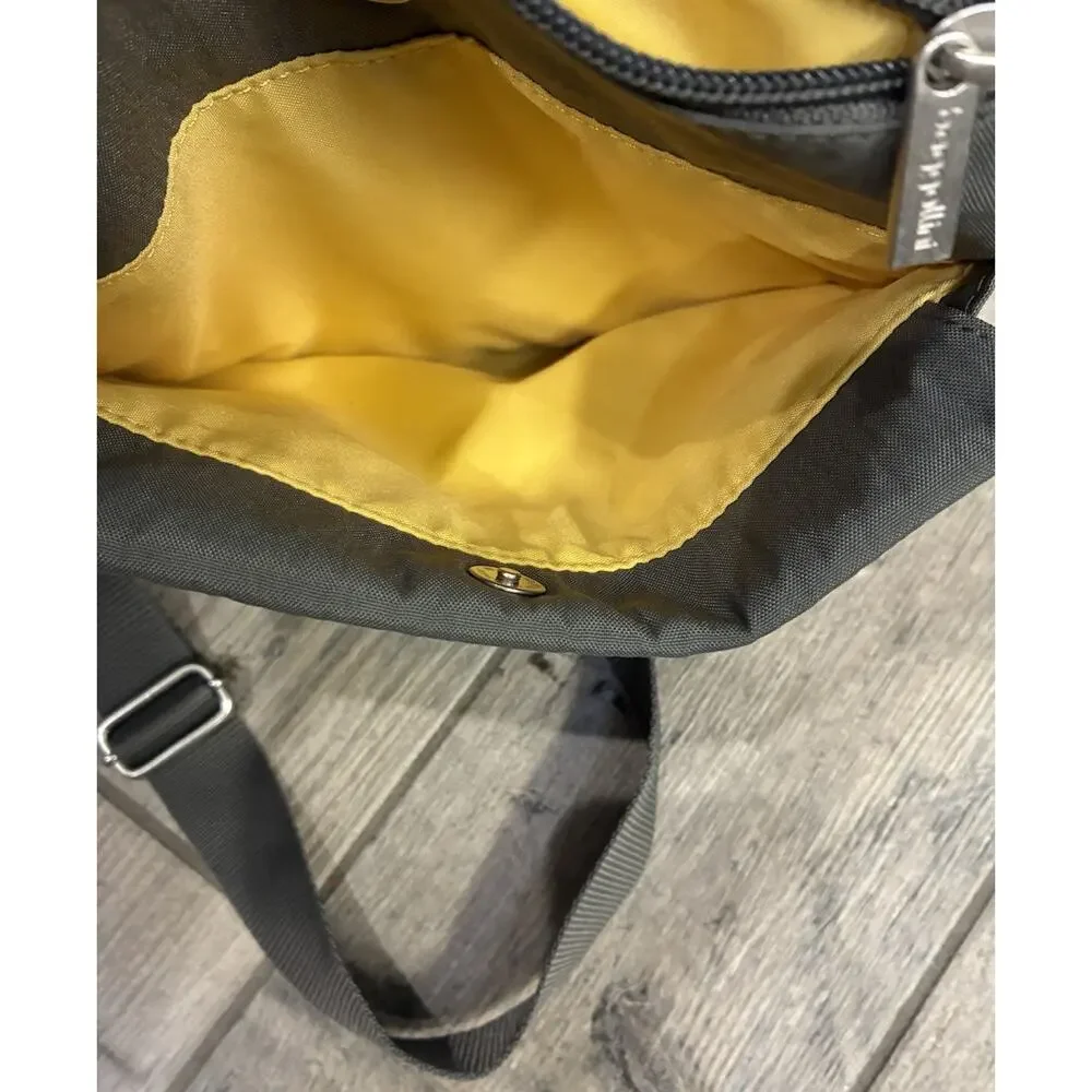 Baggallini Town Bagg Crossbody Bag Gray Nylon Lightweight Travel Purse Medium